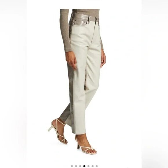 LIke new Agolde Two-Tone 90s Leather Pant sz 26 - Picture 3 of 10